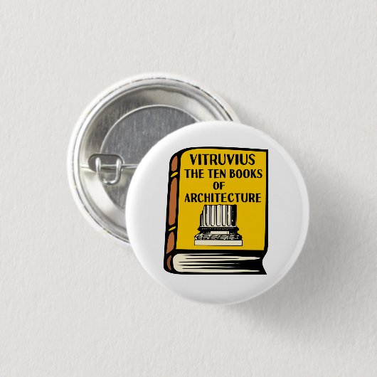 Vitruvius Ten Books of Architecture Book Button (Voorkant /achterkant)