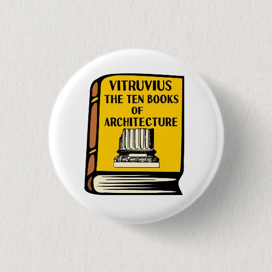 Vitruvius Ten Books of Architecture Book Button (Voorkant)