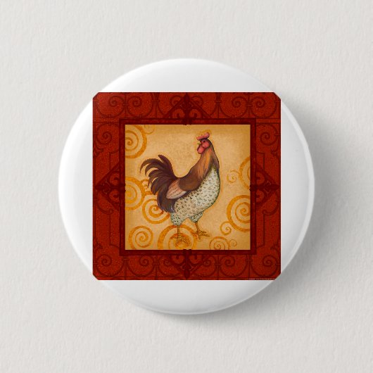 VIV56 Rooster 4.tif Ronde Button 5,7 Cm (Voorkant)