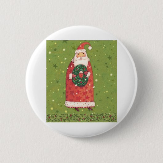 VIV77 Green Santa.tif Ronde Button 5,7 Cm (Voorkant)