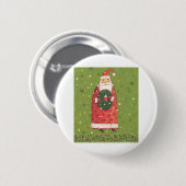 VIV77 Green Santa.tif Ronde Button 5,7 Cm (Voorkant /achterkant)