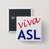 Viva ASL Vierkante Button 5,1 Cm (Voorkant /achterkant)