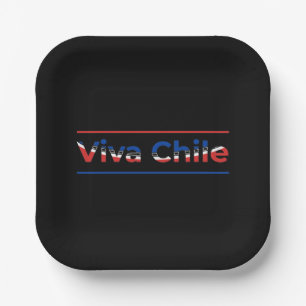 Viva Chile - Trotse Chileense vlaggenkunst Papieren Bordje