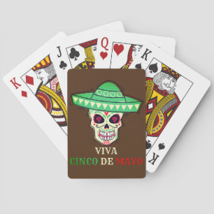 VIVA CINCO DE MAYO grappig cadeauidee van een skul Pokerkaarten