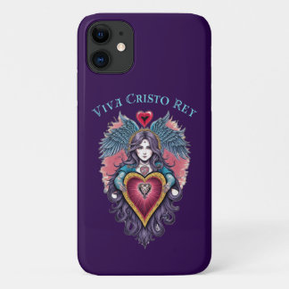 Viva Cristo Rey Angel  rooms-katholiek iPhone 11 Hoesje