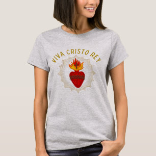 Viva Cristo Rey katholieke critici Sacred Heart T-shirt