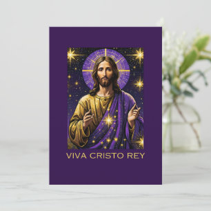 Viva Cristo Rey Katholieke Jezus Christus de Konin Feestdagenkaart