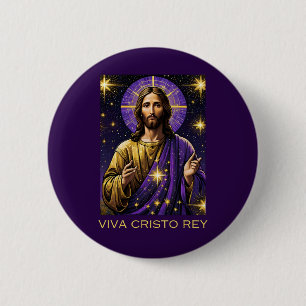 Viva Cristo Rey Katholieke Jezus Christus de Konin Ronde Button 5,7 Cm
