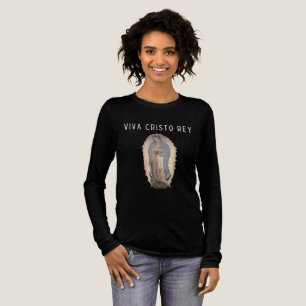 Viva Cristo Rey Onze Lieve Vrouw van Guadalupe Lan Tri-Blend Shirt