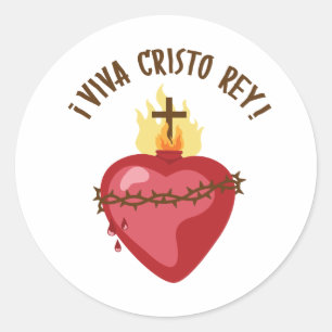 Viva Cristo Rey Ronde Sticker