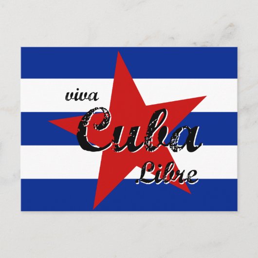 Viva Cuba Libre, Havana, Fidel Castro, Che Guevara Briefkaart (Voorkant)