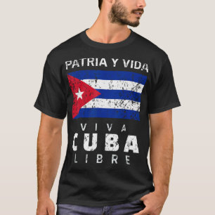 Viva Cuba Libre Patria Y Vida Cubaanse noodlijdend T-shirt