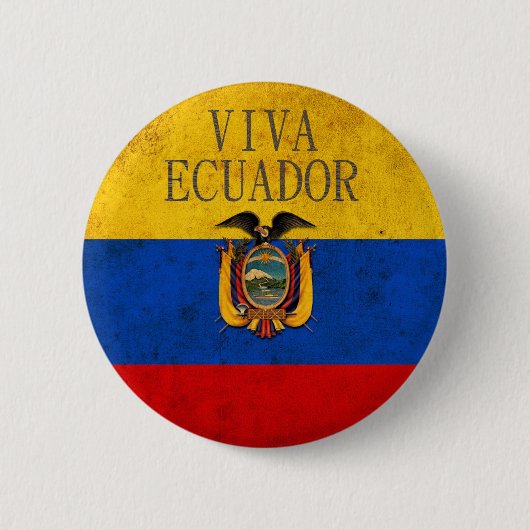 Viva Ecuador Ronde Button 5,7 Cm (Voorkant)