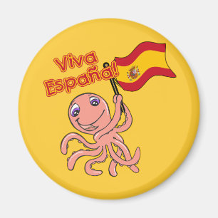 Viva Espana met Octopus Soccer Tshirt Magneet