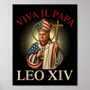 Viva Il Papa Paus Leo XIV Eerste Amerikaanse Paus Poster