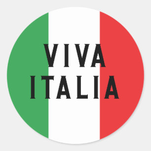 Viva Italia Vlag van Italië Italiaans Gepersonalis Ronde Sticker
