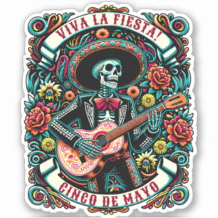 Viva La Fiesta! Cinco de Mayo ontwerp Sticker