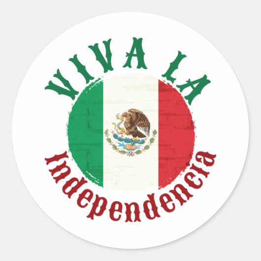 Viva la Independencia Mexican Independence Day Ronde Sticker (Voorkant)