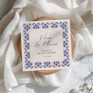 Viva La Novia Blue Talavera Bruidsfeest Servet