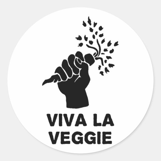 Viva La Veggie Ronde Sticker (Voorkant)