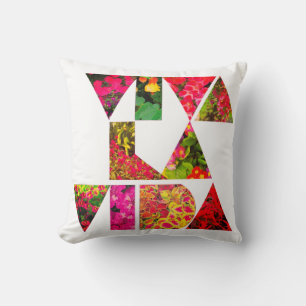 VIVA LA VIDA White en Floral Letters Kussen