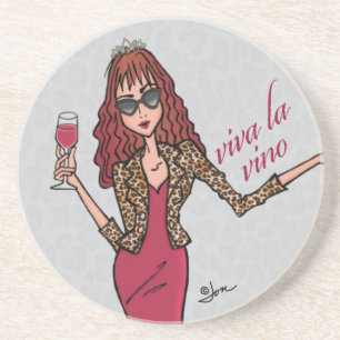 Viva La Vino Leopard Queen Dessous de verre en grè