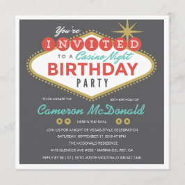 Viva Las Vegas Birthday Invitation Kaart