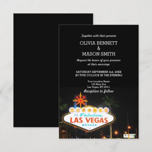 Viva Las Vegas Destination Wedding Invitation (Devant / Derrière)