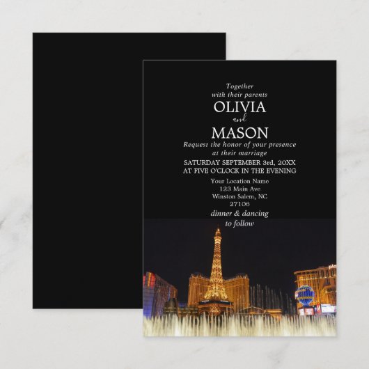 Viva Las Vegas Destination Wedding Invitation (Devant / Derrière)