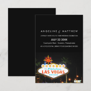 Viva Las Vegas Destination Wedding Invitation Kaart