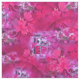 Viva Magenta 2023 girl in het venster Fabric Stof