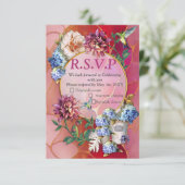 Viva Magenta 2023 Waterverf RSVP Kaartje (Staand voorkant)