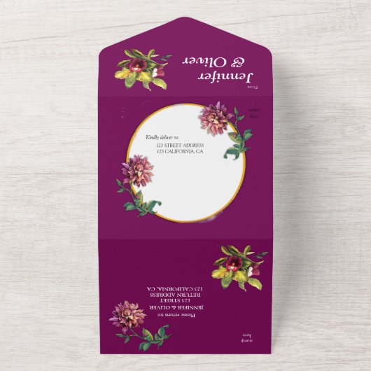 Viva Magenta All In One Uitnodiging (Buitenkant)