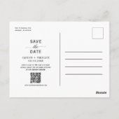 Viva Magenta Boho Arch Photo QR Code Save the Date Briefkaart (Achterkant)