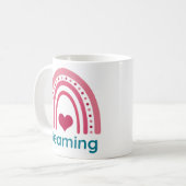 Viva Magenta Boho Rainbow Koffiemok (Voorkant links)