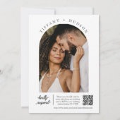 Viva Magenta Boho Wedding Arch Foto QR Code Kaart (Achterkant)