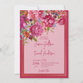 Viva magenta burgundy peonies elegant kaart (Voorkant)