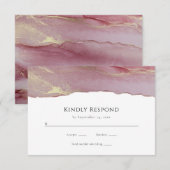 Viva Magenta Carte de réponse Abstraite de mariage (Devant / Derrière)