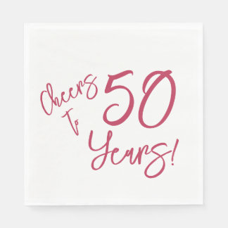 Viva Magenta Cheers tot 50 jaar Napkins Servet