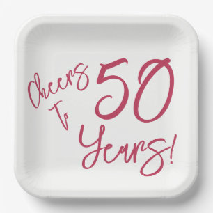 Viva Magenta Cheers tot 50 jaar Papieren Bordje