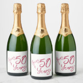 Viva Magenta Cheers tot 50 jaar Sparkling Wijnetiket (Flessen)