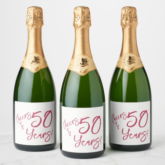Viva Magenta Cheers tot 50 jaar Sparkling Wijnetiket (Flessen)