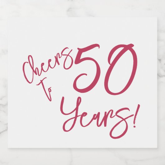 Viva Magenta Cheers tot 50 jaar Sparkling Wijnetiket (Enkel label)