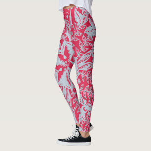 Viva Magenta en Silver Leggings