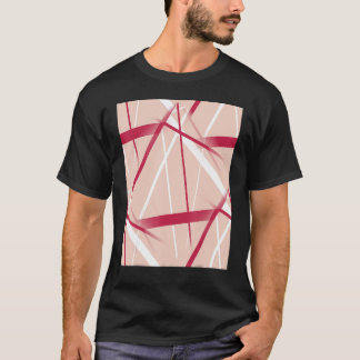 Viva magenta en witte strepen op Bleek dogwood T-shirt