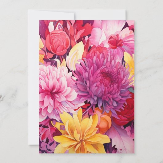 Viva Magenta Floral Vrijgezellenfeest Kaart (Achterkant)