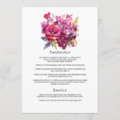 Viva Magenta Floral Wedding Menu (Achterkant)