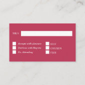 Viva magenta gewone vaste kleur rsvp gastrespons informatiekaartje (Achterkant)