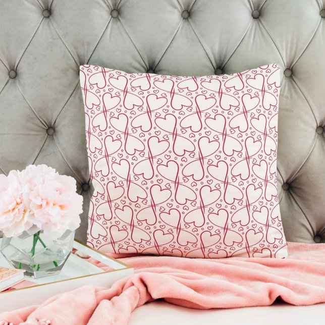 Viva Magenta Heart-Patterned Sierkussen (Creator heeft geüpload)