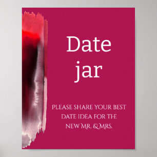 Viva Magenta, Minimalistische datum pot bruidsmeis Poster